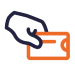Icon instant credit hand credit card.